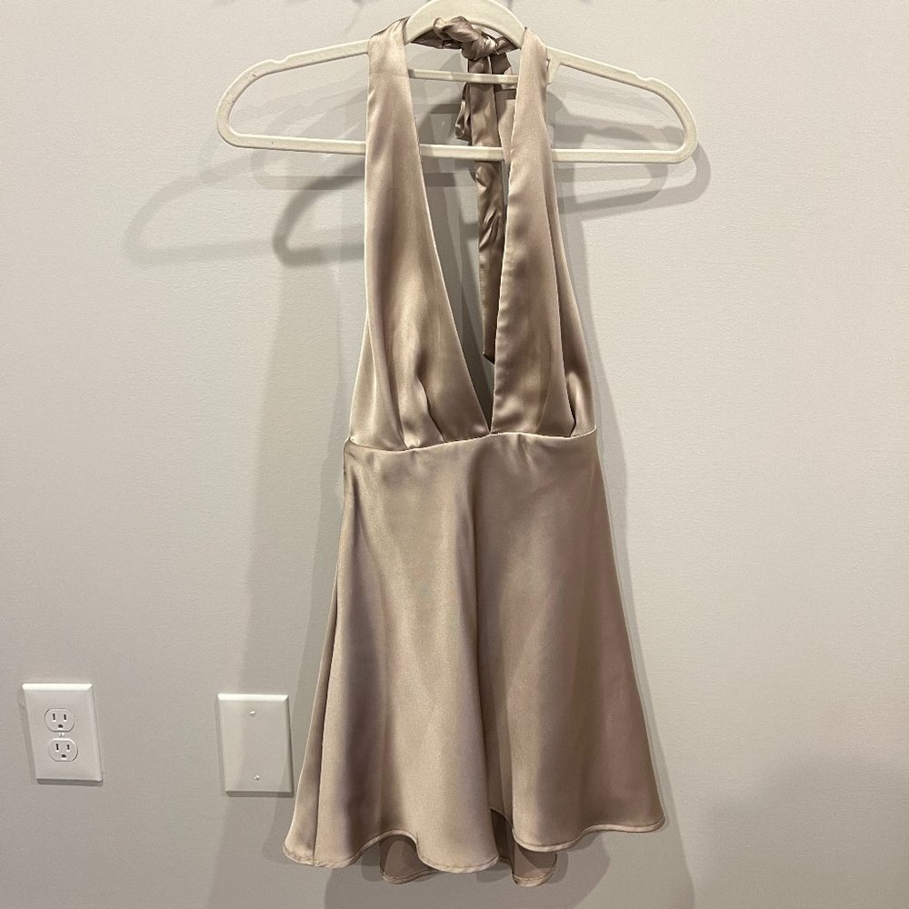 Zara Mini Champagne Dress, XS